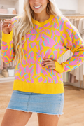 Abstract Animal Print Sweater FB