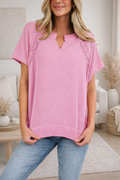 Pink Lace Mineral Wash Top